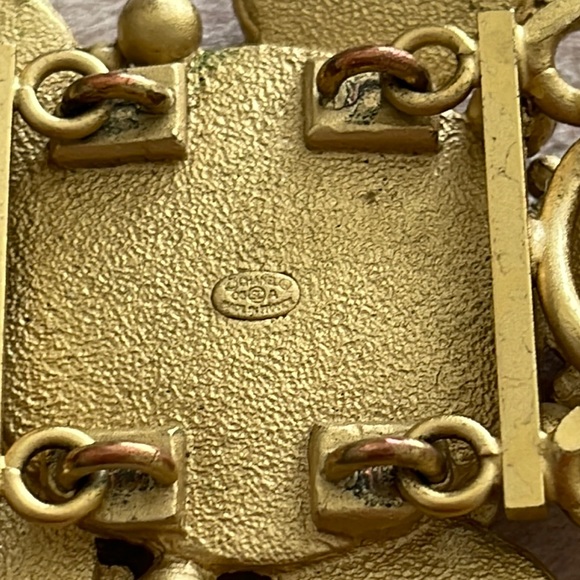 Chanel vintage logo  jewel chain link cuff bracelet - Picture 8 of 14